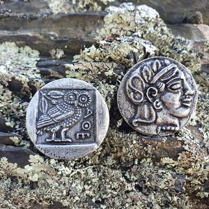 ATHÉNSKÁ TETRADRACHMA, REPLIKA - ŘECKO, MINCE - KOVÁŘSTVÍ A MINCE