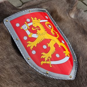 FINSKO, STŘEDOVĚKÝ ŠTÍT - KOV, RUČNÍ PRÁCE - DEKORATIVNÍ ŠTÍTY - ZBROJE