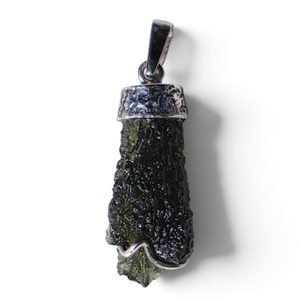 Sterling Silver Pendant with Moldavite, Ag 925