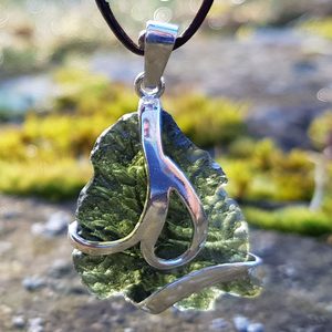 CELESTE, STŘÍBRNÝ PŘÍVĚSEK S VLTAVÍNEM, AG 925 - ŠPERKY S VLTAVÍNY - STŘÍBRNÉ ŠPERKY