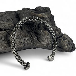 PLETENÝ KOVANÝ OCELOVÝ TORQUES, NÁKRČNÍK - KOVANÉ ŠPERKY - ŠPERKY