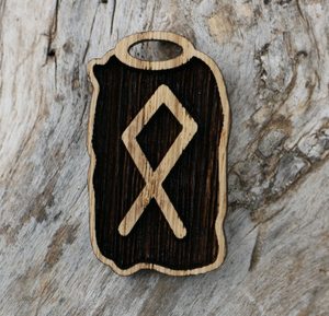 OTHILA, DŘEVĚNÝ AMULET - RUNA - RUNY - ŠPERKY