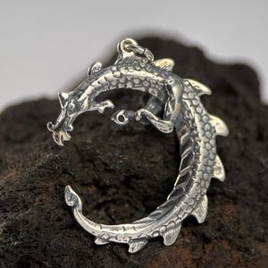 UROBOROS, STŘÍBRNÝ PŘÍVĚSEK DRAK, AG 925 - PŘÍVĚSKY - STŘÍBRNÉ ŠPERKY