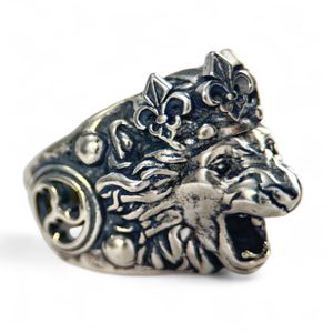 ČESKÝ LEV, STŘÍBRNÝ PRSTEN, AG 925, 36 G - PRSTENY - STŘÍBRNÉ ŠPERKY