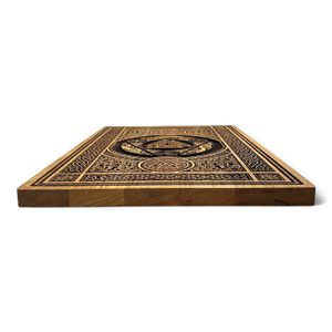 VALKNUT S ORNAMENTY, NÁSTĚNNÁ DEKORACE, DŘEVO 32X44CM - DŘEVĚNÉ OBRAZY - HOME DECOR