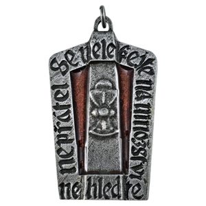 HUSITSKÝ ŠTÍT - PAVÉZA, PŘÍVĚŠEK, ZINEK, SMALT - VŠECHNY AMULETY, VLASTNÍ VÝROBA - ŠPERKY