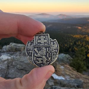 HISTORICKÝ PŘÍVĚŠEK SDRUŽENÝ LEGIONÁŘSKÝ ZNAK, STAROMOSAZ - VŠECHNY AMULETY, VLASTNÍ VÝROBA - ŠPERKY