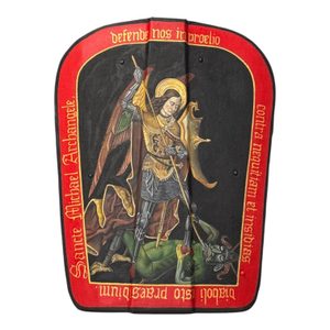 MALOVANÝ STŘEDOVĚKÝ ŠTÍT - JIŘÍ - ŠTÍTY STŘEDOVĚKÉ - ZBROJE