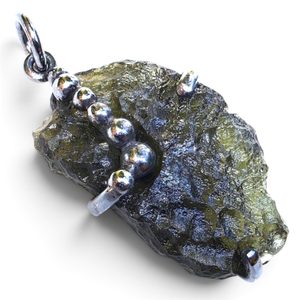Silver Pendant with Moldavite, Ag 925