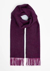 ŠÁLA IRSKÁ, FOXFORD MAGENTA JUNIPER HERRINGBONE LAMBSWOOL - VLNĚNÉ ŠÁLY - MÓDA