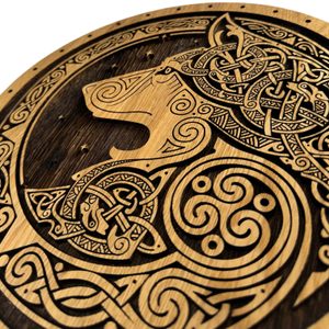 KELTSKÝ VLK, DŘEVĚNÝ NÁSTĚNNÝ OBRAZ 32CM - DŘEVĚNÉ OBRAZY - HOME DECOR