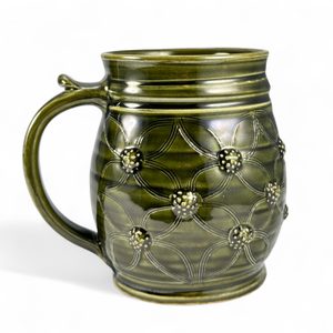 KORBEL ZELENÝ BACULATÝ - HISTORICKÁ KERAMIKA - STOLOVÁNÍ