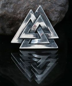 VALKNUT, STŘÍBRNÝ VIKINSKÝ STŘÍBRNÝ PŘÍVĚSEK, AG 925 - PŘÍVĚSKY - STŘÍBRNÉ ŠPERKY