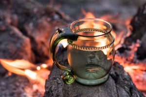 PŮLLITR, HISTORICKÉ ZELENÉ LESNÍ SKLO - HISTORICKÉ SKLO - STOLOVÁNÍ