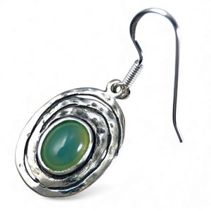 AQUARIUS, STŘÍBRNÉ NÁUŠNICE S MODRÝM CHALCEDONEM, AG 925 - NÁUŠNICE S KAMENY, STŘÍBRO - STŘÍBRNÉ ŠPERKY