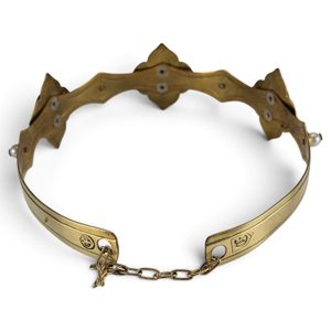 Couronne médiévale pour femme en laiton avec verre