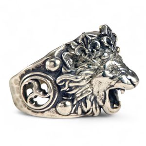 ČESKÝ LEV, STŘÍBRNÝ PRSTEN, AG 925, 36 G - PRSTENY - STŘÍBRNÉ ŠPERKY