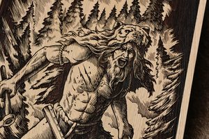 BERSERKER NÁSTĚNNÁ DEKORACE, DŘEVO 32X46CM - DŘEVĚNÉ OBRAZY - HOME DECOR