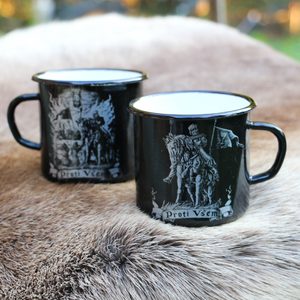 PROTI VŠEM - HUSITÉ PLECHÁČEK, SMALTOVANÝ HRNEK - POHÁRY A HRNKY - HOME DECOR