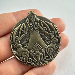 FREYA VIKINSKÁ BOHYNĚ, AMULET, ZINEK STAROMOSAZ - VŠECHNY AMULETY, VLASTNÍ VÝROBA - ŠPERKY