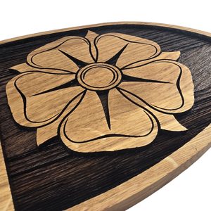 PĚTILISTÁ ROŽMBERSKÁ RŮŽE, ERB VE ŠTÍTU 20CM - DŘEVĚNÉ OBRAZY - HOME DECOR