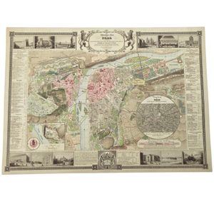 PRAHA, HISTORICKÁ MAPA, RUČNÍ PAPÍR - PLAKÁTY - HOME DECOR