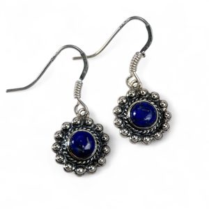 LAZIO, STŘÍBRNÉ ANTICKÉ NÁUŠNICE, LAPIS LAZULI, AG 925/1000 - NÁUŠNICE - STŘÍBRNÉ ŠPERKY