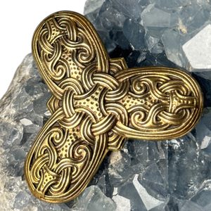 TROJLÍSTKOVÁ BROŽ, VIKINGSKÁ, BRONZ - BROŽE A KNOFLÍKY - ŠPERKY