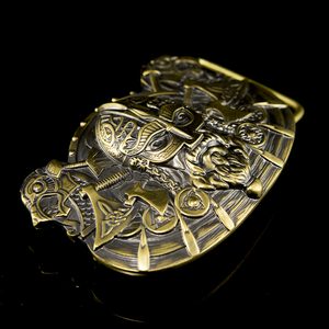 VIKING, PŘEZKA NA OPASEK, MOSAZ - SPONY A KOVÁNÍ - SEDLÁŘSTVÍ