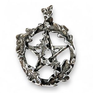 DUBOVÝ PENTAGRAM, STŘÍBRNÝ PŘÍVĚSEK, AG 925 - PŘÍVĚSKY - STŘÍBRNÉ ŠPERKY