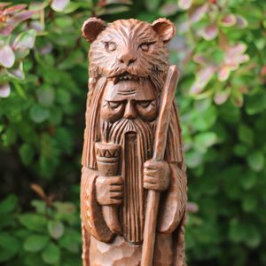 VELES, SLOVANSKÝ BŮH, SOŠKA UMĚLÝ KÁMEN, HNĚDÁ - SLOVANÉ, ČECHY, MORAVA - HOME DECOR