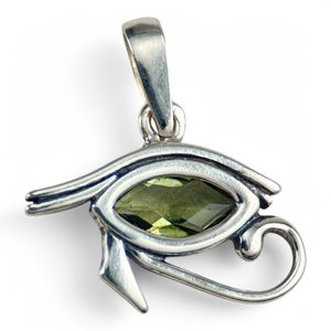 HOROVO OKO STŘÍBRNÝ PŘÍVĚSEK S VLTAVÍNEM, AG 925 - ŠPERKY S VLTAVÍNY - STŘÍBRNÉ ŠPERKY