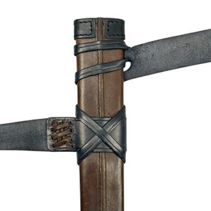 KOŽENÁ POCHVA PRO STŘEDOVĚKÝ JEDENAPŮLRUČNÍ MEČ - PŘÍSLUŠENSTVÍ K MEČŮM - ZBRANĚ