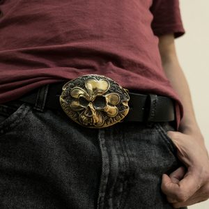 LUCKY BUCKLE, PŘEZKA NA OPASEK, MOSAZ - SPONY A KOVÁNÍ - SEDLÁŘSTVÍ