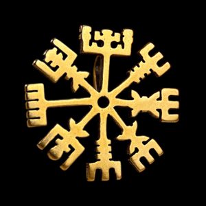 VEGVÍSIR, ISLANDSKÁ OCHRANNÁ RUNA, PŘÍVĚŠEK, BRONZ - PŘÍVĚSKY - ŠPERKY