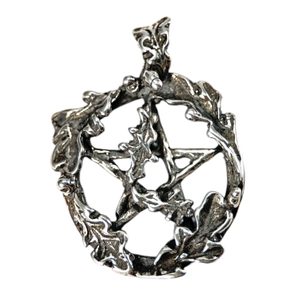 DUBOVÝ PENTAGRAM, STŘÍBRNÝ PŘÍVĚSEK, AG 925 - PŘÍVĚSKY - STŘÍBRNÉ ŠPERKY
