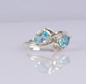 ORBITA, PRSTEN, MODRÝ TOPAZ, STŘÍBRO 925/1000 - PRSTENY - STŘÍBRNÉ ŠPERKY