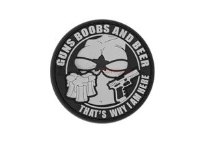 GUNS BOOBS AND BEER RUBBER NÁŠIVKA - NÁŠIVKY - MÓDA
