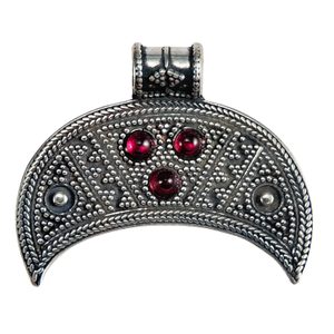 LUNICE, VELKOMORAVSKÝ STŘÍBRNÝ PŘÍVĚSEK, AG 925 A GRANÁT - PŘÍVĚSKY - STŘÍBRNÉ ŠPERKY