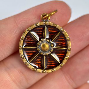 VIKING, ŠTÍT, PŘÍVĚŠEK, BRONZ, SMALT - PŘÍVĚSKY - ŠPERKY