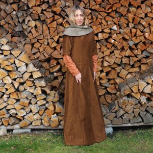 HORNÍ ŠATY - STŘEDOVĚKÝ KOSTÝM, DÁMSKÝ, XIV. STOLETÍ - DÁMSKÉ ODĚVY - MÓDA