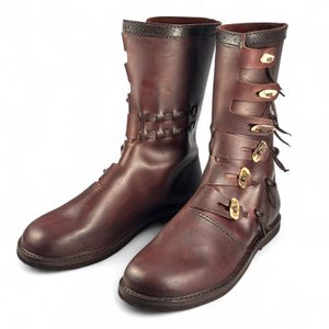 JARL, VIKINGSÉ VYSOKÉ BOTY S PAROHOVÝMI KNOFLÍKY - VIKINSKÉ A SLOVANSKÉ BOTY - MÓDA