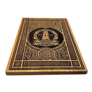 MJÖLLNIR - THOROVO KLADIVO, NÁSTĚNNÁ DEKORACE, DŘEVO 32X44CM - DŘEVĚNÉ OBRAZY - HOME DECOR