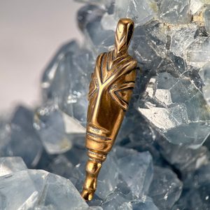 KELTSKÁ HLAVA, REPRODUKCE DLE SPONY, MIKULOVICE, BRONZOVÝ AMULET - PŘÍVĚSKY - ŠPERKY