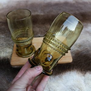 ARCADA, SKLENICE, ZELENÉ SKLO - SADA 2 KUSY 15 CM - HISTORICKÉ SKLO - STOLOVÁNÍ