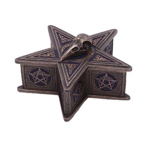 VRÁNA - PENTAGRAM RAVEN BOX 16.5CM - ŠPERKOVNICE, KRABIČKY - HOME DECOR