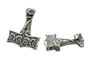 THOROVO KLADIVO, STYL OSEBERG, NORSKO, STŘÍBRNÝ PŘÍVĚSEK, AG 925, 12G - PŘÍVĚSKY - STŘÍBRNÉ ŠPERKY