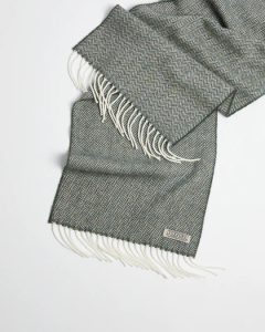 Irish Scarf, Foxford Mallard Herringbone Lambswool