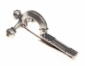 ŘÍMSKÁ SPONA, FIBULA, BRONZ, POSTŘÍBŘENO - BROŽE A KNOFLÍKY - ŠPERKY