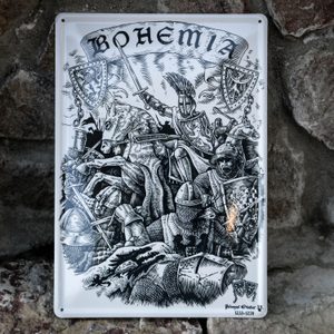 BOHEMIA, PŘEMYSL OTAKAR II. OBRAZ SMALT VHODNÝ NA FASÁDY BUDOV - CEDULE - HOME DECOR